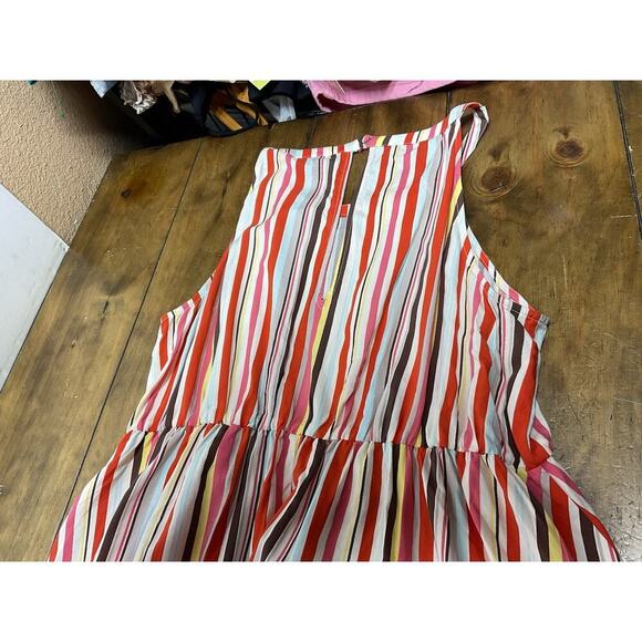 Torrid Challis Halter Dress Colorful Striped Size 1 NWT - Picture 11 of 12